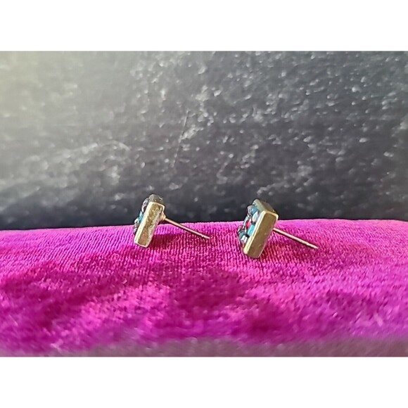 Vintage Nine West Beaded Square Shaped Stud Earrings - Picture 5 of 10